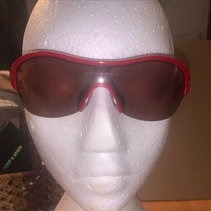 Oakley red frame sunglasses